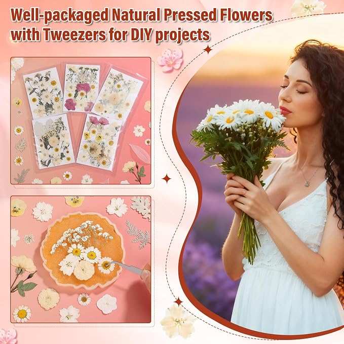 Dried Pressed Flowers for Resin, Real Pressed Flowers Dry Leaves Bulk Natural - Image 7