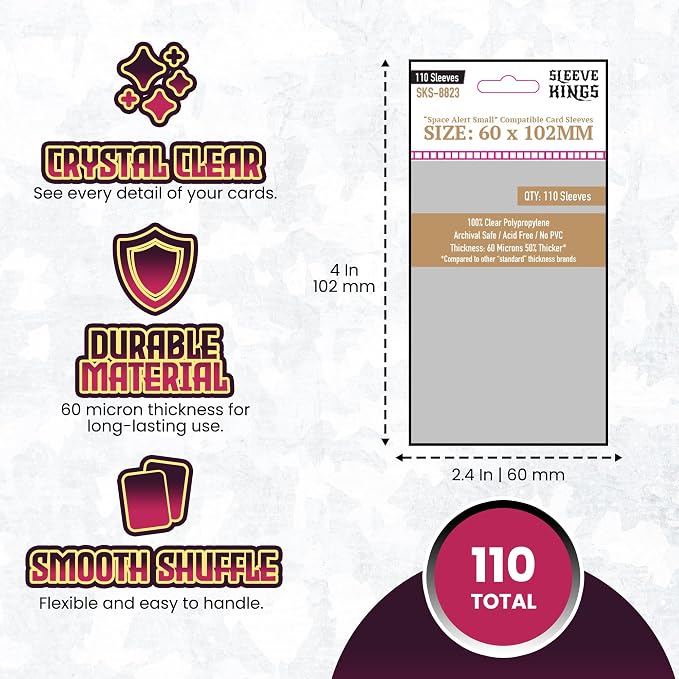 Sleeve Kings Space Alert Compatible Card Sleeves 60x102mm – 60 Micron Thick - Image 4