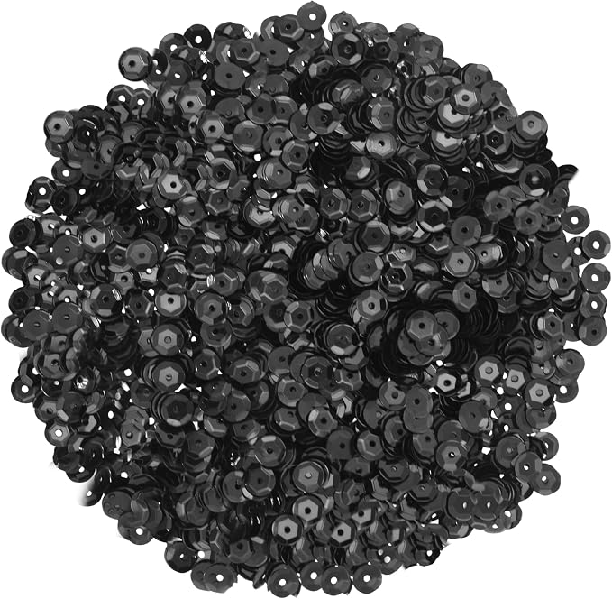 Mandala Crafts 6mm Cup Round Black Sequins - Image 2