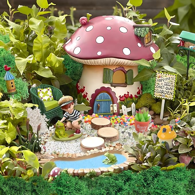 QUOZUO Scenery Basing Material Kit, 10 Pack Fairy Garden Miniatures Accessories - Image 7