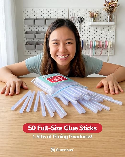Gluerious Full Size Hot Glue Sticks 50 Pack, 0.43 x 6 Inch Large Glue Sticks - Image 3