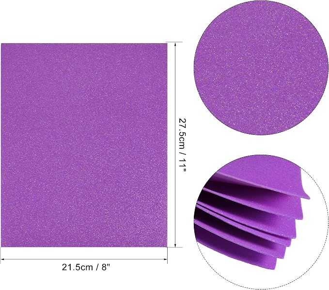 uxcell Purple Shiny EVA Foam Sheets 11 x 8 Inch 2mm Thick - Image 2