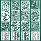 Geometric Texture Stencils for Crafts Reusable 16Pcs Stencils | DIY Art by Unknown