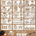 INFUNLY 15PCS Graduation Painting Stencils 3.9×7.87" Graduation Season Wall by INFUNLY
