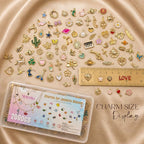 Sistenia 200PCS Charms for Jewelry Making, Bulk Mixed Color Gold Metal Enamel - Image 5