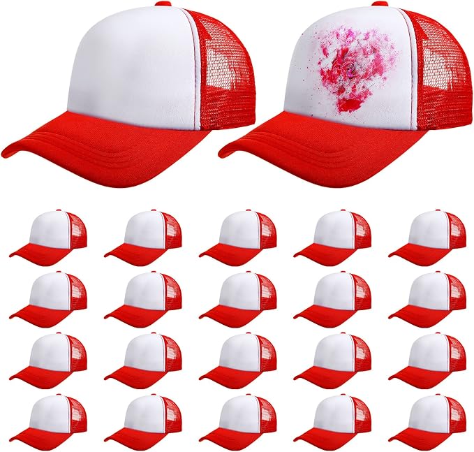 Vabean 24 Pack Sublimation Blank Cap Trucker Mesh Cap Unisex Plain Blank by Vabean