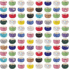 400 Pieces Large Hole Beads Mixed Color Rhinestone European Beads Large Hole by BRACELETMAKINGKIT