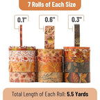 Mr. Pen- Washi Tape Set, 21 Rolls, Autumn Leaves | 5.5 Yards/Roll, Washi Tape - Image 4