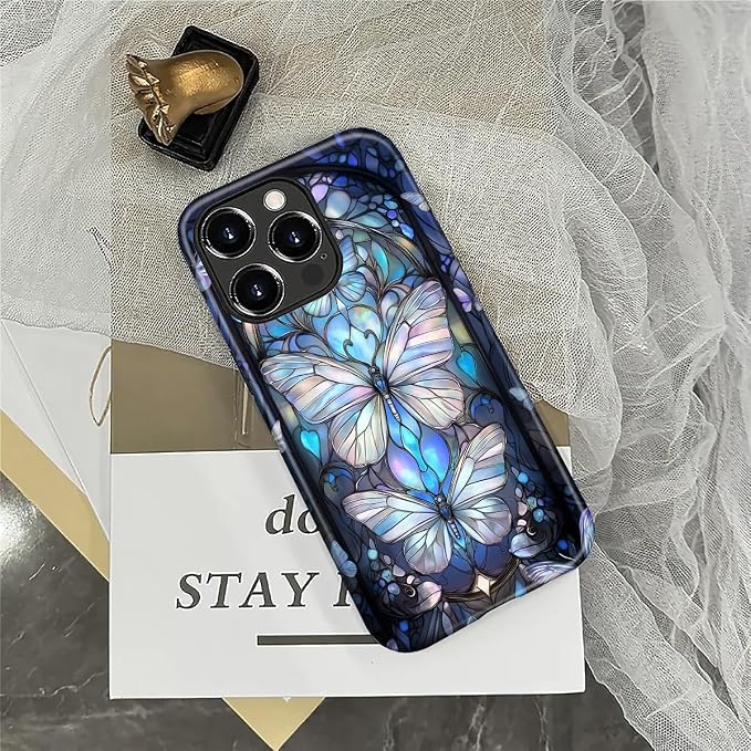 ZHEGAILIAN Case for iPhone 16 Pro Max, Stained Glass Butterfly Aesthetic - Image 6