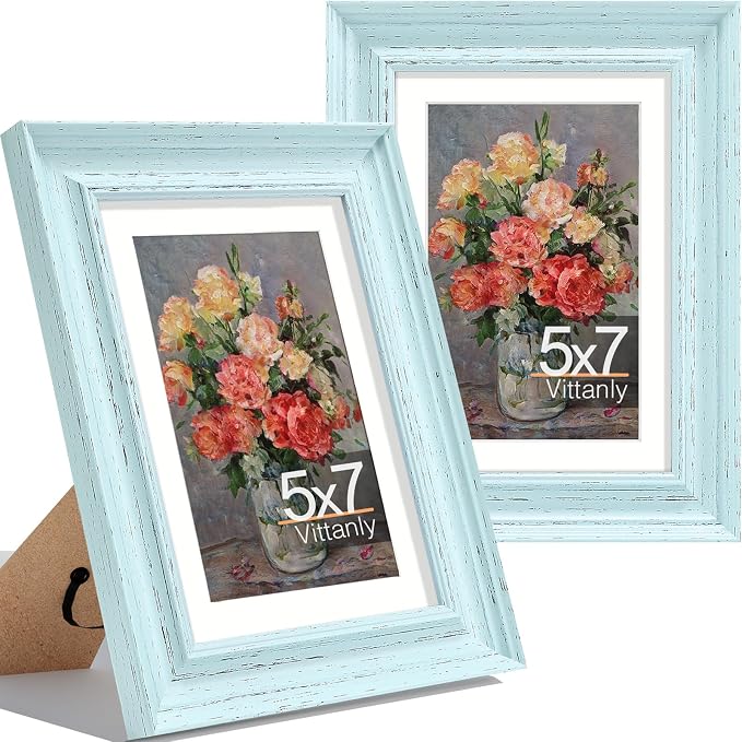 Vittanly 5x7 Picture Frames Set of 2, Ornate Vintage Photo Frame by Vittanly