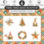 Patchwork Tree Cotton Fabric Panel – Six 10×10 inch Designs + Bonus 29.5×19.6 - Image 3