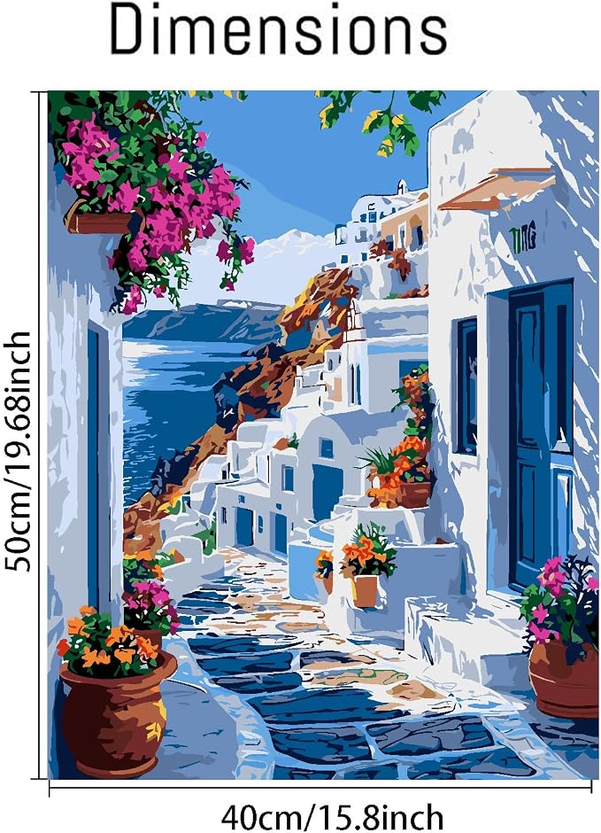 Mrnsiet Paint by Number for Adults Beginners, Easy Seaside Town Paint by - Image 4
