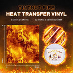 Tintnut Orange Flame Heat Transfer Vinyl, stretch washable, suitable - Image 2