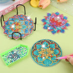 UPINS 8Pcs Lotus Diamond Art Painting Coasters Kits - Image 4