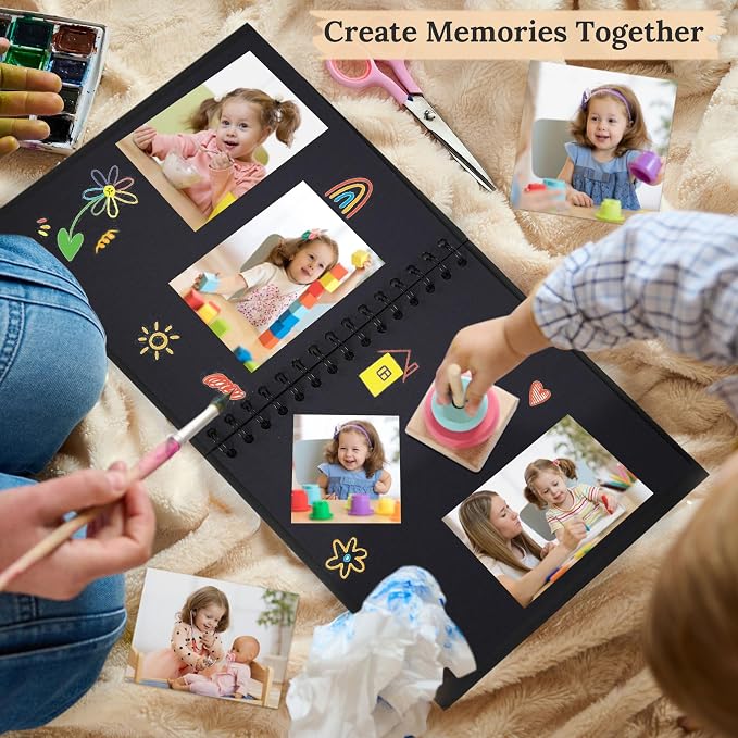 Scrapbook 8x8 Inch DIY Scrapbook Album Hardcover Kraft Paper 40 pages/20 sheets - Image 3