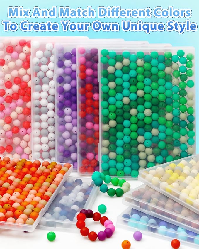 FIVEIZERO 160PCS 15mm Round Silicone Beads, Wear-resistant, Easy-clean - Image 6