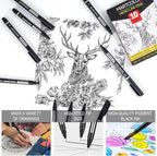 MARTCOLOR Micro Pen Fineliner Pens, 10 Size Archival Black Ink Pens | Fine - Image 3