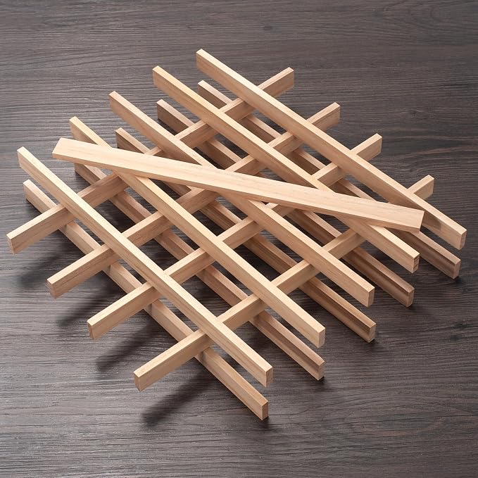Wood Trim Wooden Strips Slats for Wall, Wooden Dowels Sticks for Crafts - Image 3
