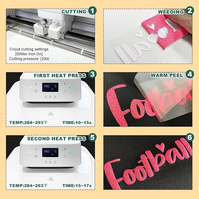 Glitter Puff Heat Transfer Vinyl, 12in X 5ft Iron on | 3D Puff, Wash No Fade - Image 6