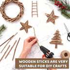 TKOnline 200Pcs Craft Sticks, 10cm 0.1-0.2 Inch in Diameter Wood Log Sticks - Image 5