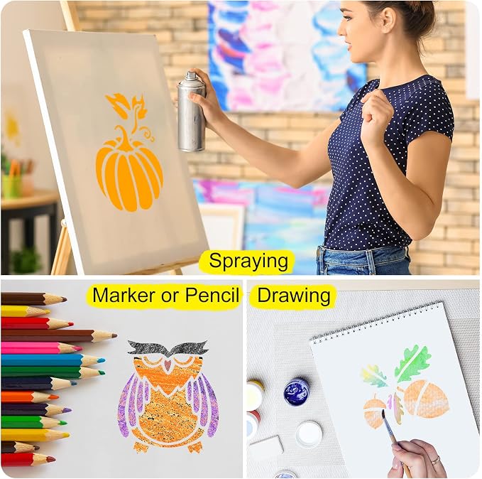Marspark 66 Pcs Small Stencils for Crafts Reusable 3 Inch Stencils for Painting - Image 4
