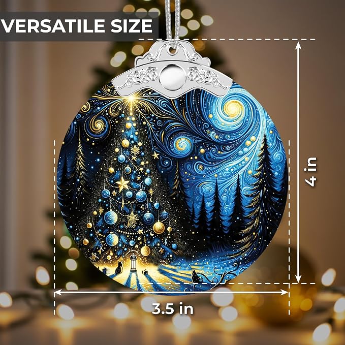 Christmas Ornaments 2025 Faux Stained Glass Effect, Christmas Tree Ornaments - Image 3