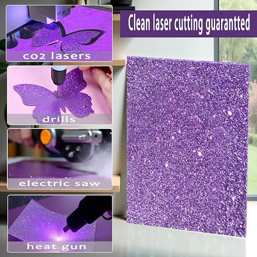 Glitter Acrylic Sheets, 2 Pack | 1/8 in Thick, Cast Sparkly, - Image 4
