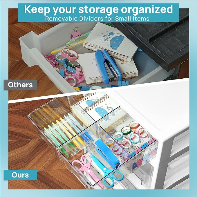Vtopmart Plastic Drawer Storage Orangizer, 4 Tier 6 Drawers - Image 7