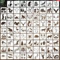 80 Pcs 3 x 3 Inch Stencils for Painting on Wood, Reusable Farm & Animal Plastic by DZXCYZ