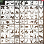 80 Pcs 3 x 3 Inch Stencils for Painting on Wood, Reusable Farm & Animal Plastic by DZXCYZ