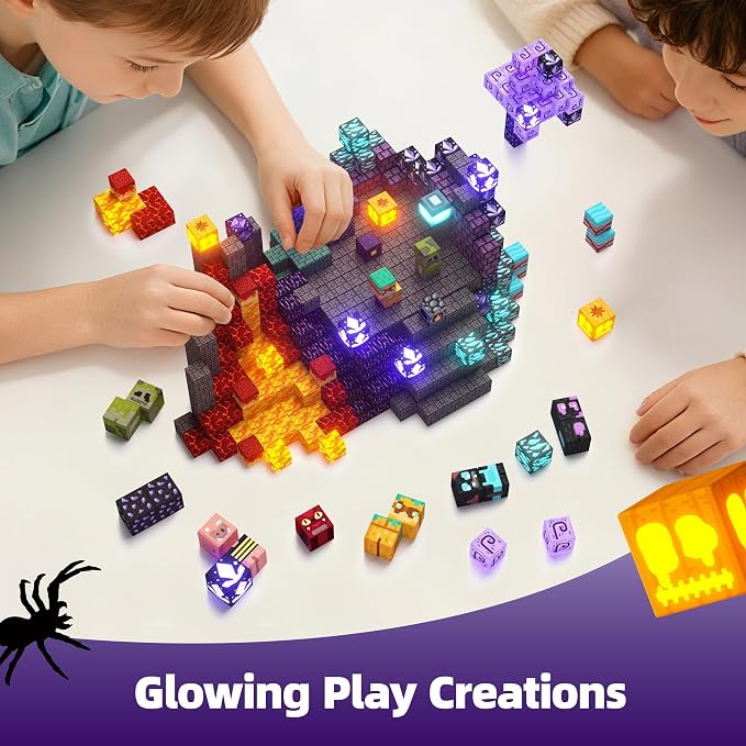 GobiDex Light-Up Magnetic Building Blocks Playset, STEM Sensory Travel Toys - Image 7