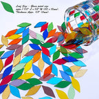 LITMIND 120 Pieces Assorted Colors Transparent Mosaic Glass Petals & Leaves - Image 6