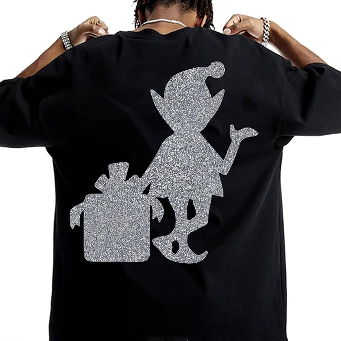RENLITONG Silver Glitter Heat Transfer Vinyl - Image 6
