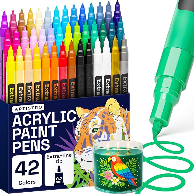 ARTISTRO Acrylic Glass Markers for Wine Glasses and Drinkware, Vibrant Paint by ARTISTRO