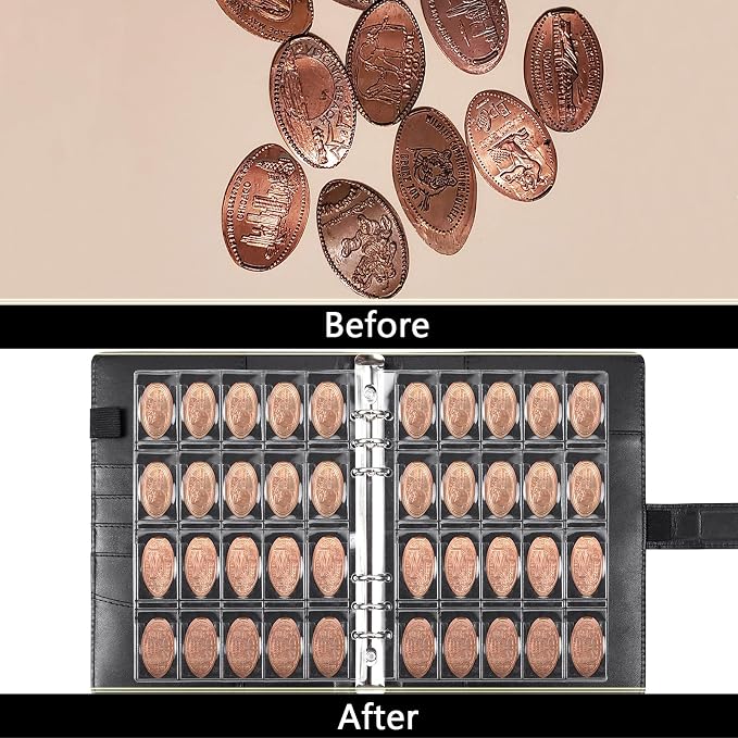 MUQING Pressed Penny Collector Book 236 Coins, Quarter and Nickel Storage - Image 2