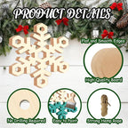 20Pcs Large Wooden Snowflake Unfinished Cutouts Christmas Ornaments DIY Craft - Image 3