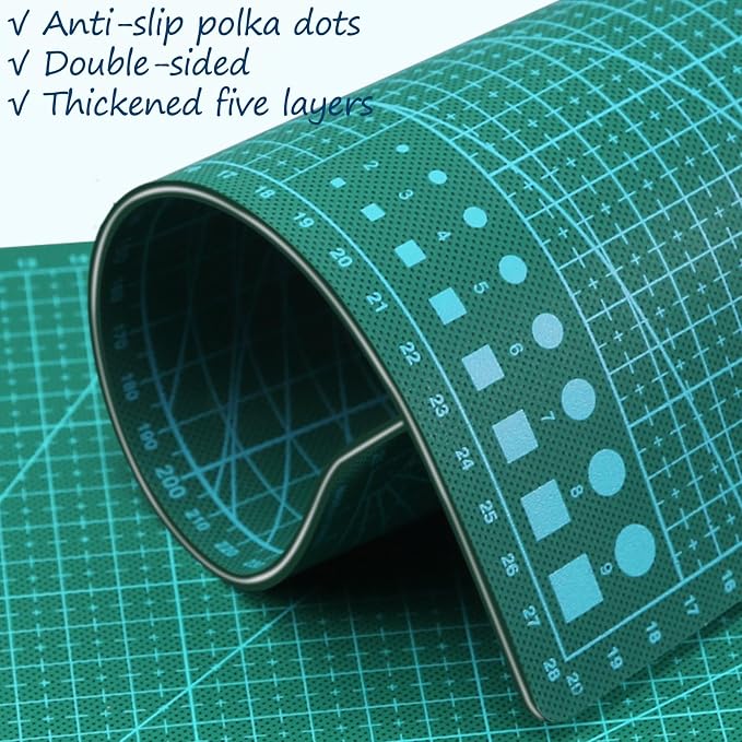 Self Healing Cutting Mat A2, 24 x 18 inch Green, Craft Cutting Board - Image 3