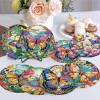 8 Pack Diamond Art Coasters, Butterfly Diamond Painting Coasters Kits | - Image 5