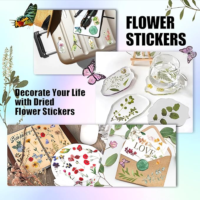 Arme Flower Stickers for Scrapbooking, Floral Sticker, Pressed Flower Sticker - Image 6