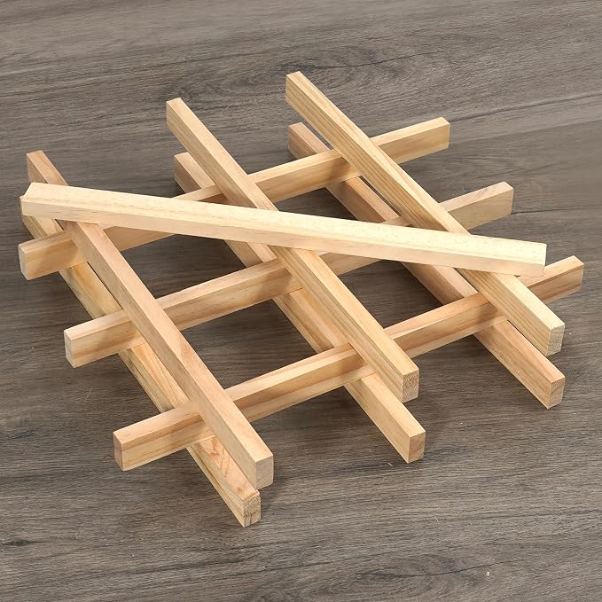 Wood Strips Slats for Wall, Square Wooden Dowels for Crafts 1/2"x 1" x 15" - Image 2