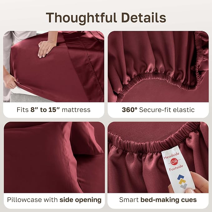 California Design Den 100% Cotton Sheets Twin XL Size Set - Image 5