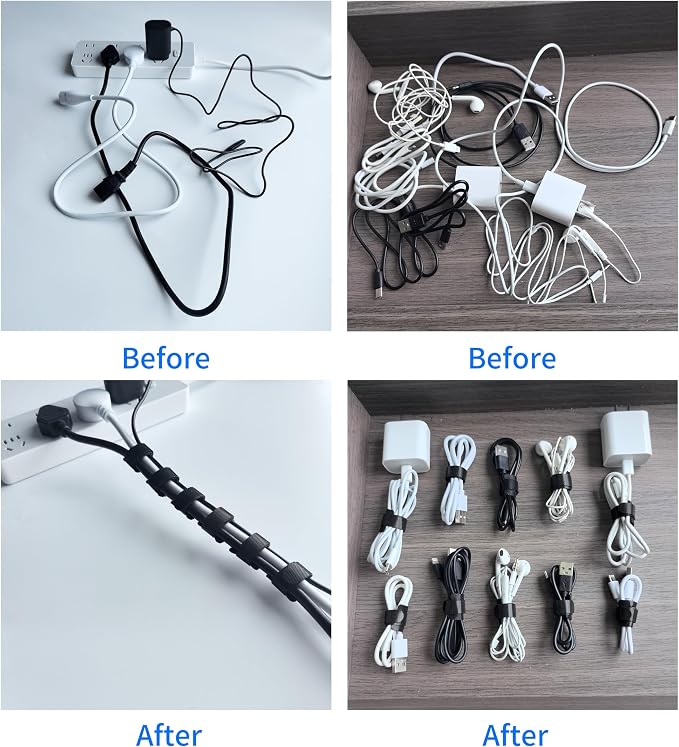 100 PCS 8 Inches Black Reusable Cable Ties, Adjustable Cord Straps, Cable - Image 3