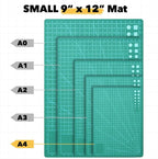 Mandala Crafts Self-Healing Cutting Mat Set – 9" x 12" A4 Green Double-Sided - Image 3