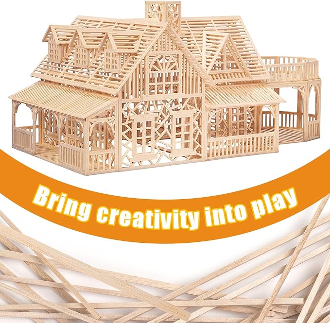 320Pcs Balsa Wood Sticks, 12 Inch Square Wooden Dowels, Hardwood Square Dowels - Image 3