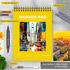 Soucolor Marker Paper Sketchbook, Bleedproof Maker Paper 9"x12" | Professional - Image 3