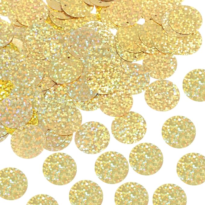 MECCANIXITY 700 Pcs Flat Round Sequins 15mm/0.6 Inch Loose Paillettes Craft by MECCANIXITY
