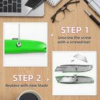 DIYSELF 30 Pack Box Cutter Heavy Duty Aluminium Shell Utility Knife | SK5 Steel - Image 4