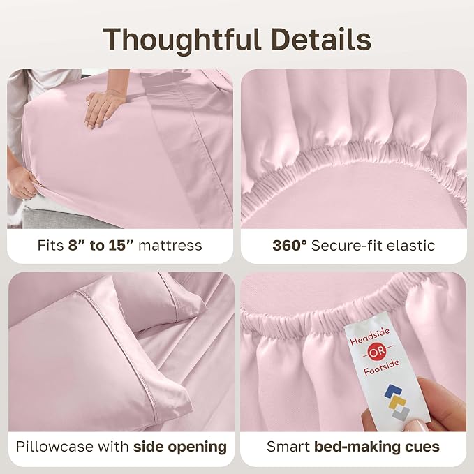 California Design Den Soft Twin Size 100% Cotton Sheet Sets, 400 Thread Count - Image 5