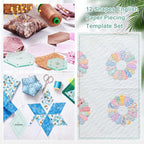 Cinnvoice 612 Pcs Patchwork Paper EPP English Piecing Supplies 12 Shapes - Image 5