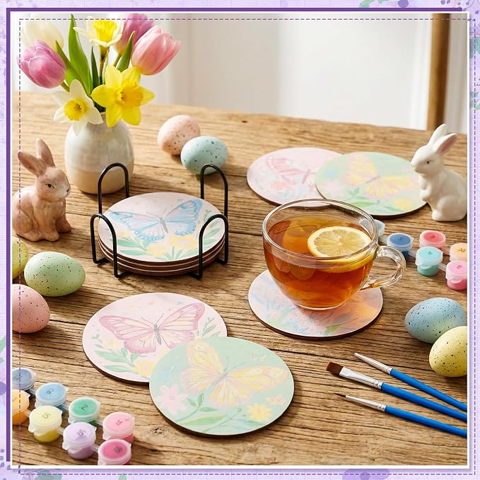 Reallnaive 8 Pcs Butterfly Flowers Paint by Numbers Kit - Image 6